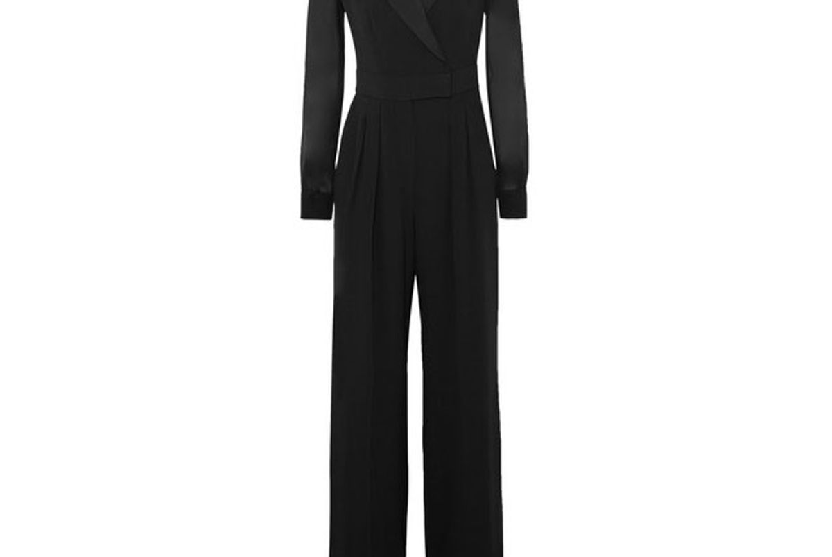 max mara silk chiffon paneled crepe jumpsuit