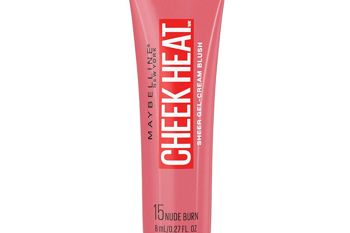 maybelline cheek heat gel cream blush lightweight breathable feel sheer flush of color natural looking dewy finish oil free face makeup nude burn