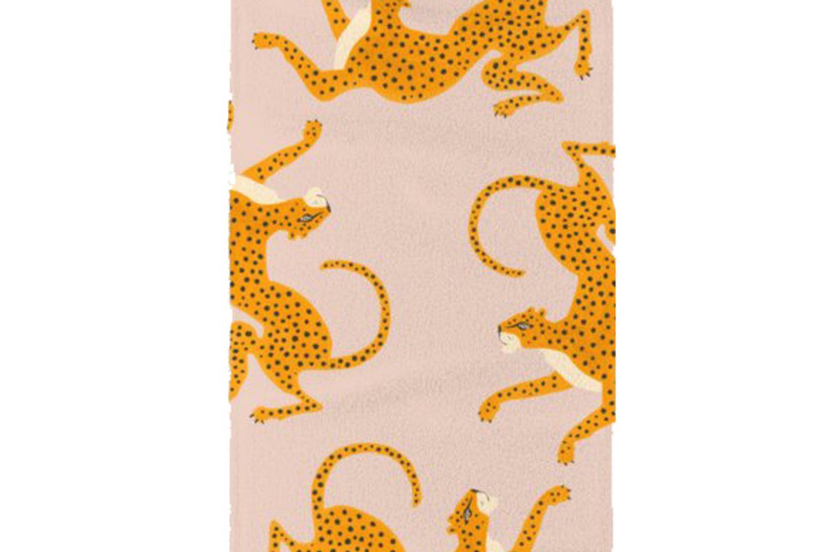megan galante leopard race pink hand and bath towel