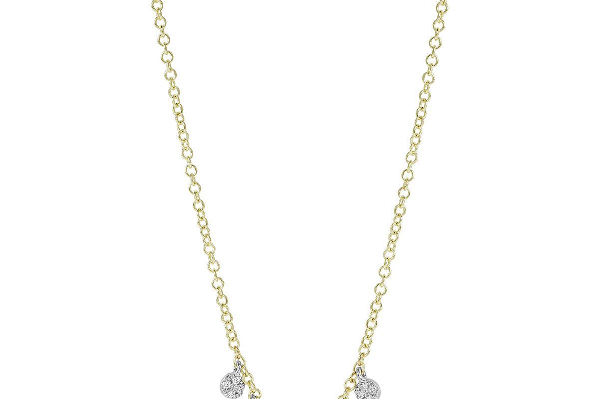 Circle Diamond Dangle Necklace