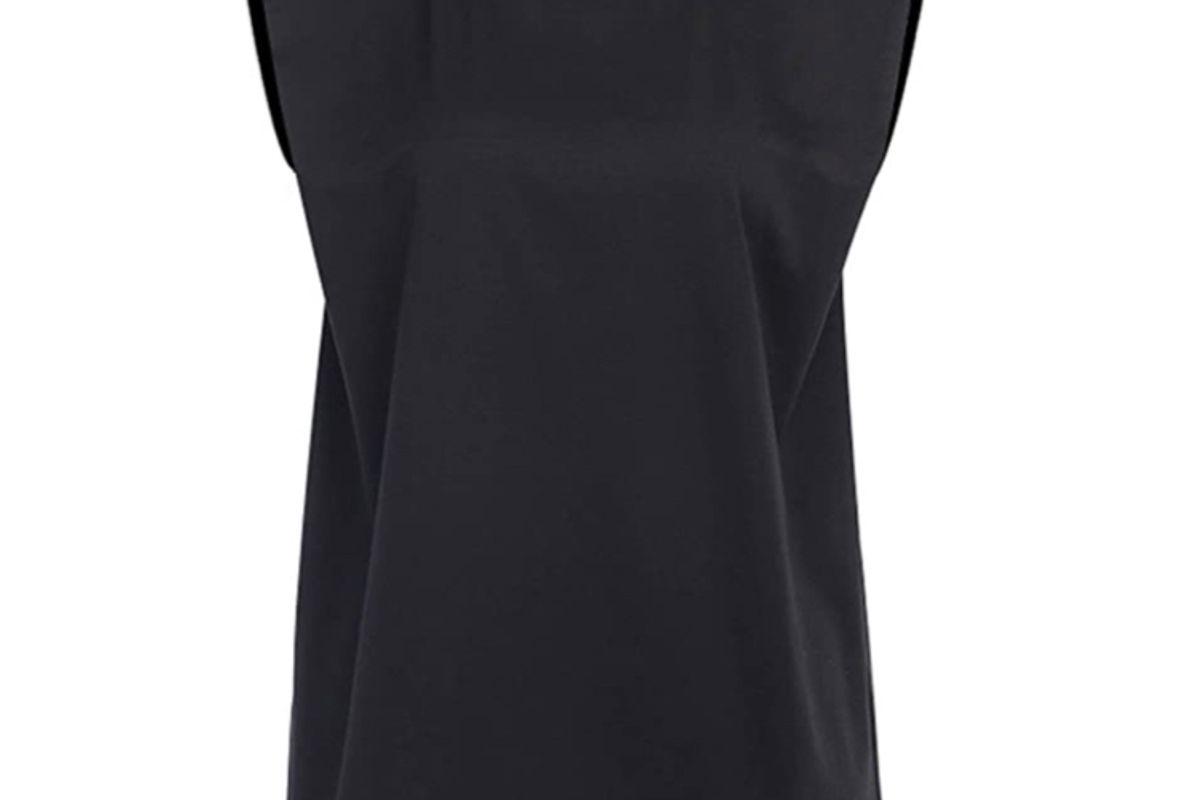 meladyan womens solid cotton padded shoulder sleeveless tee vest crew neck loose tank tops