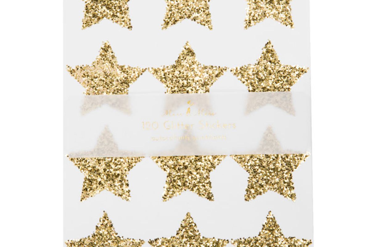 Gold Glitter Star Stickers