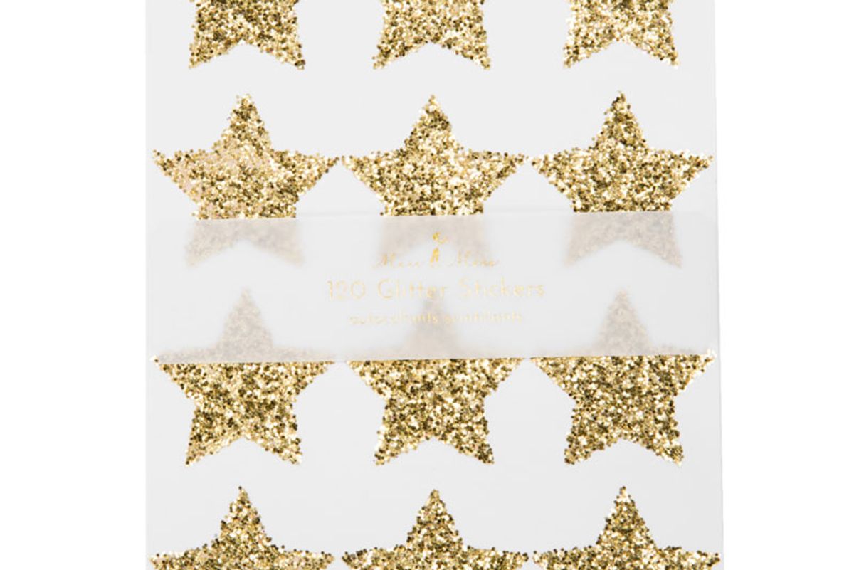 Gold Glitter Star Stickers