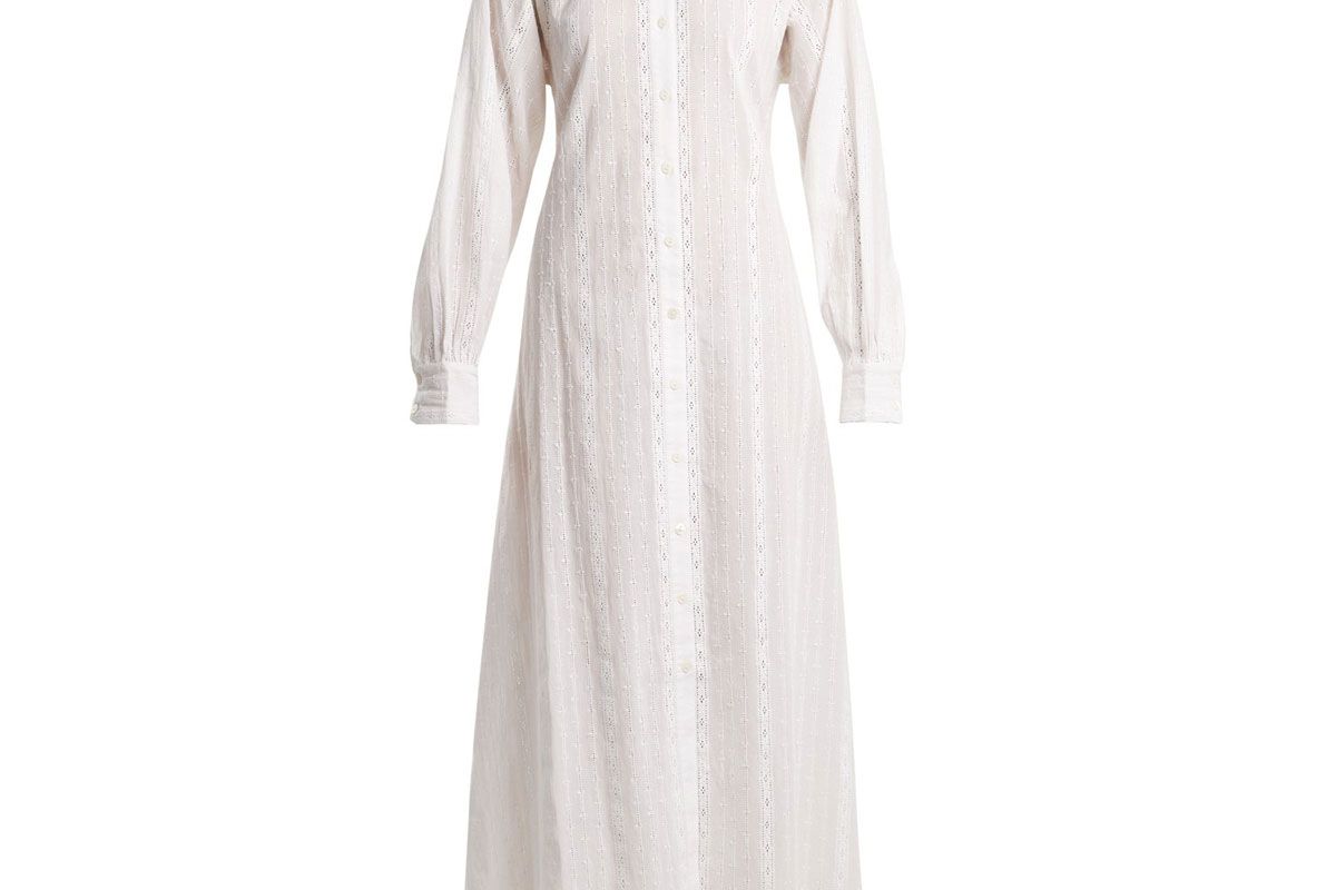 merlette kir round neck eyelet lace cotton dress