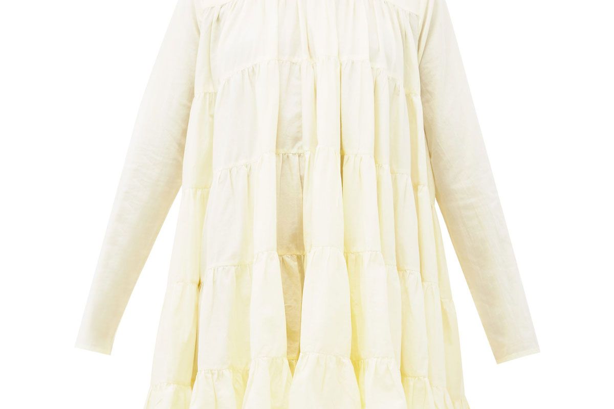merlette soliman tiered cotton mini dress