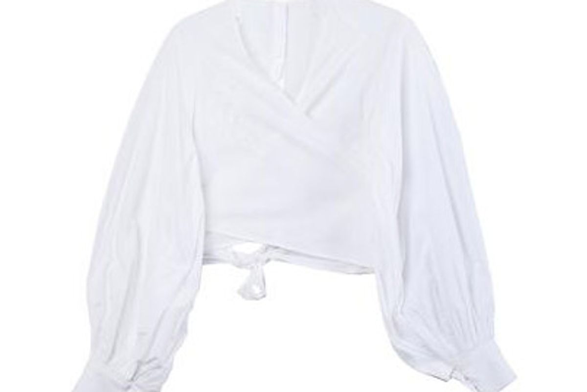 merlette spritz cropped wrap blouse