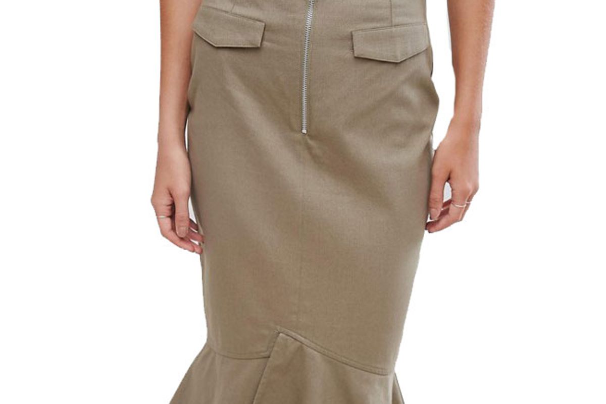 Tall Midi Skirt with Zip and Pocket Detail