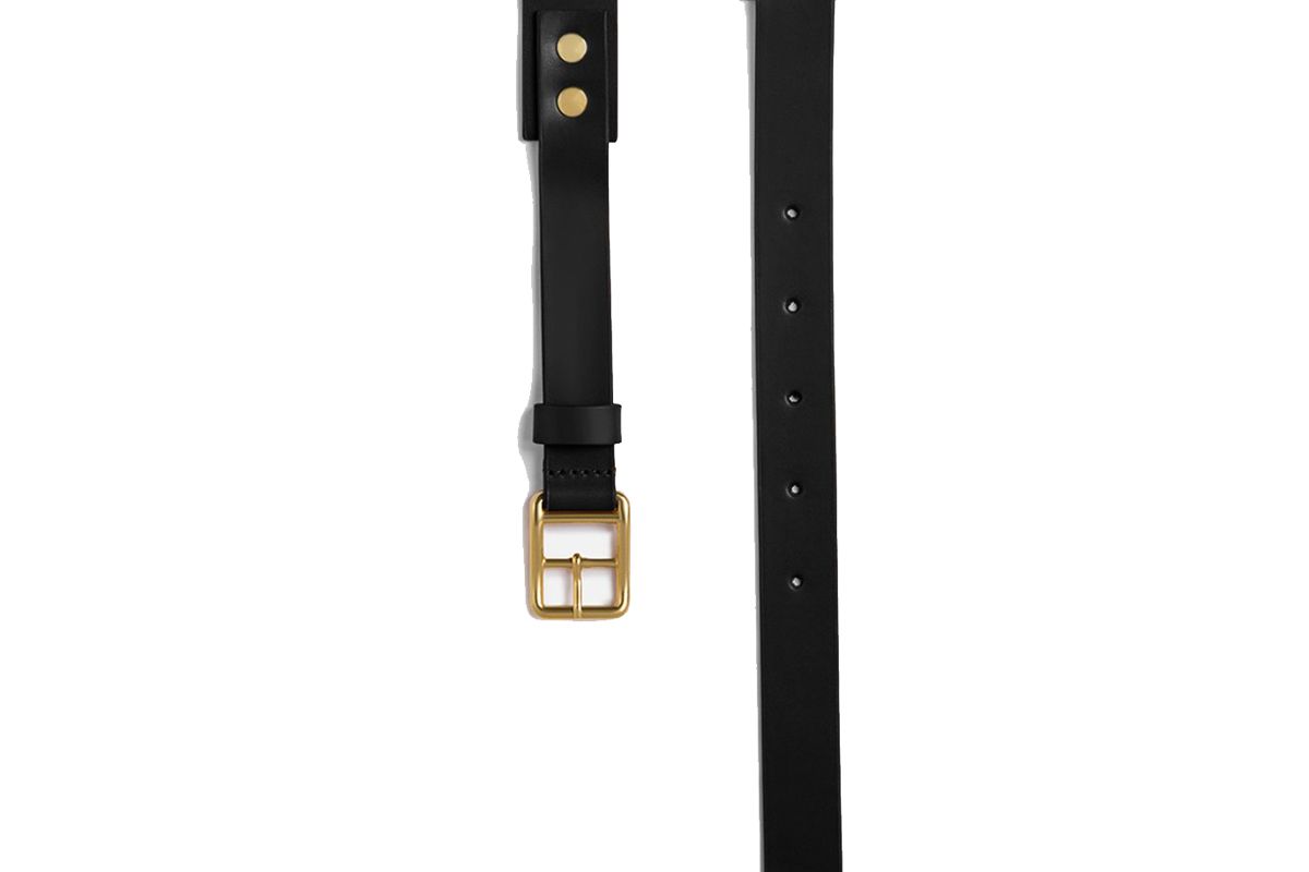 miansai skinny belt black leather