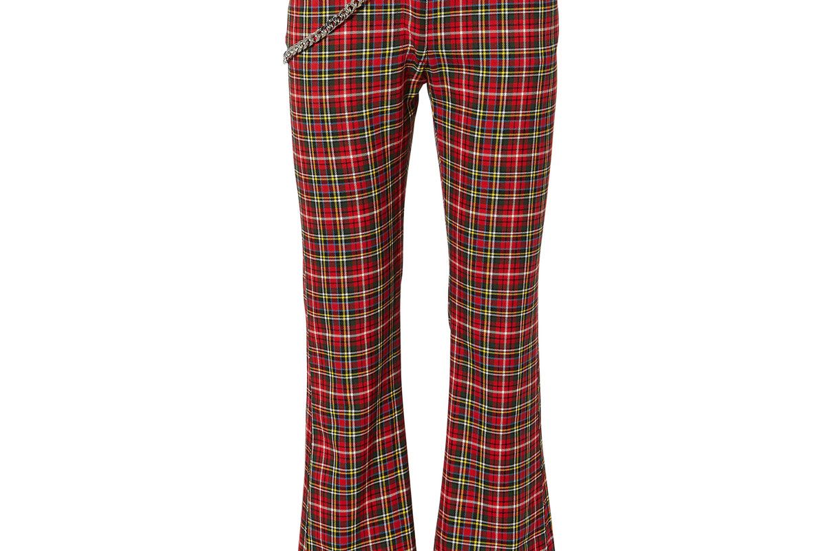 miaou morgan plaid flared pants