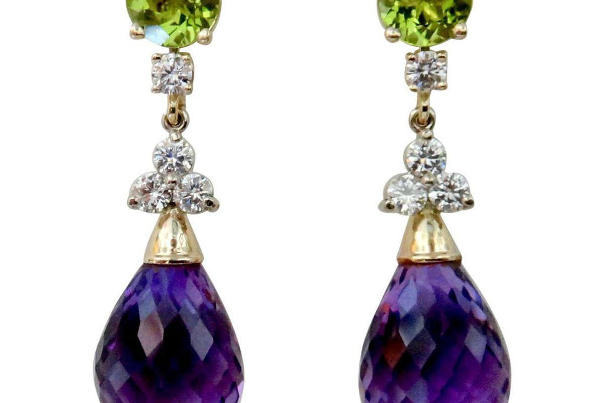 michael kneebone amethyst broiletteDiamond peridot dangle earrings