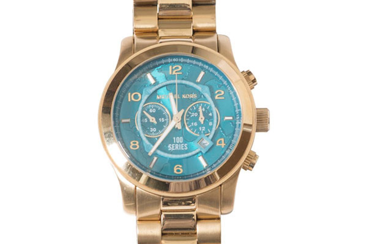 michael kors oversized gold tone watch