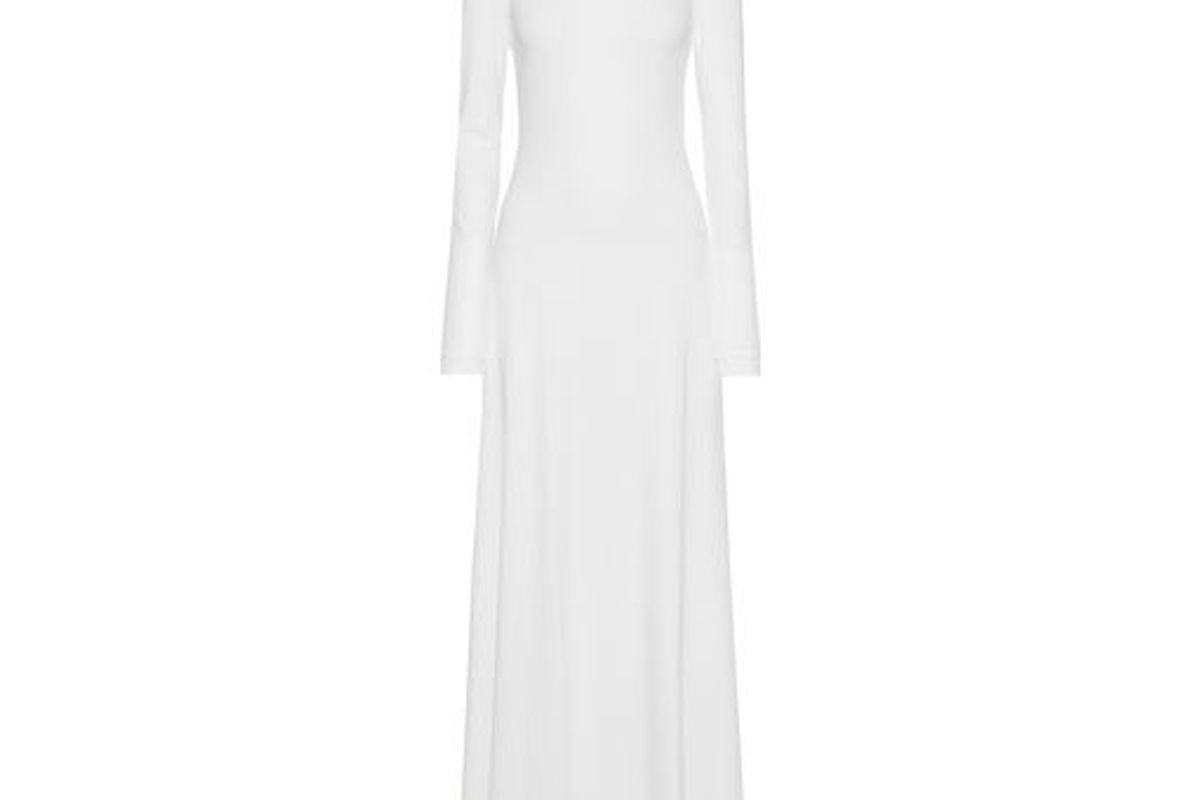 michael lo sordo backless ribbed stretch jersey maxi dress