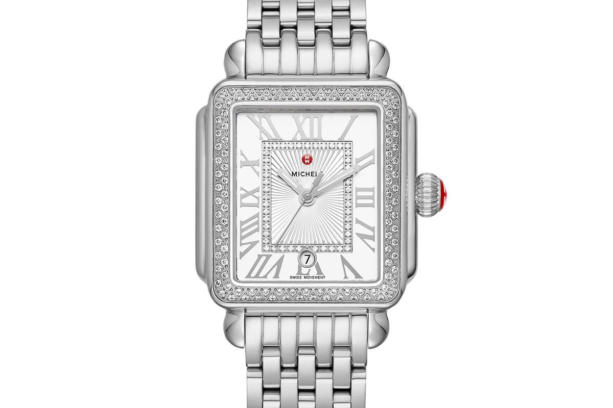 michele deco madison mid stainless steel diamond watch