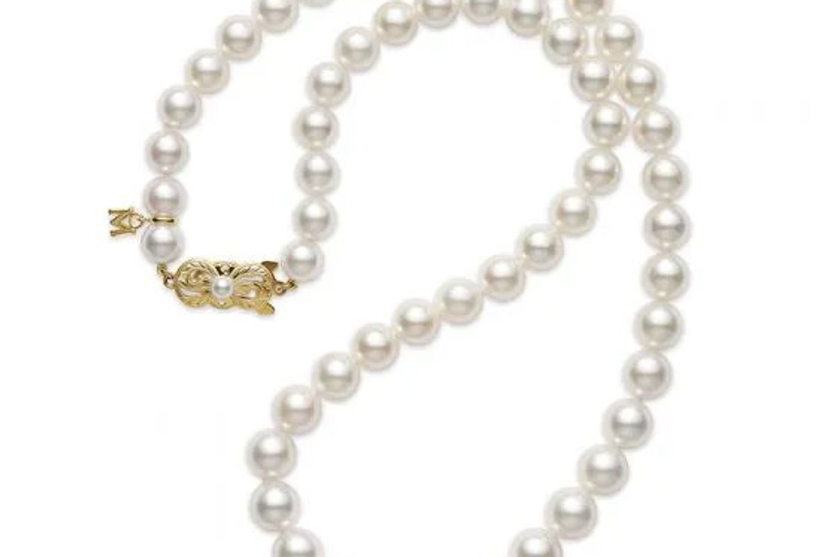 mikimoto 18 inch akoya cultured pearl 9x7mm graduated strand