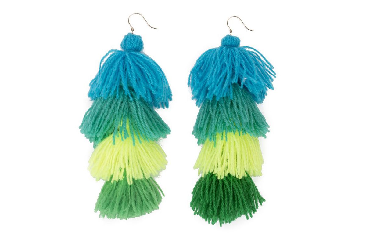 Turqs and Caicos Ombre Tassle Earrings