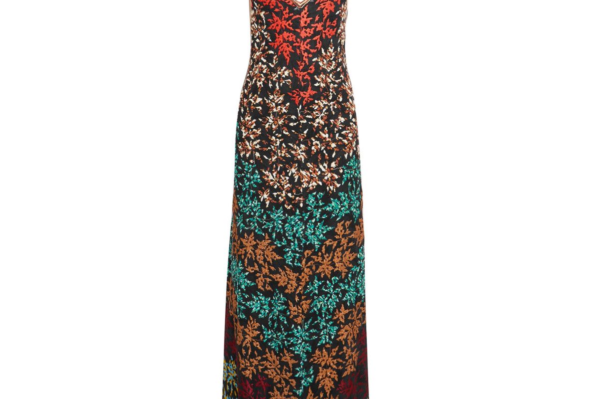 missoni embroidered crochet knit maxi dress