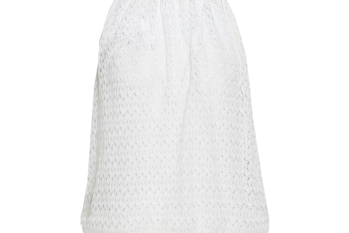 missoni gathered crochet knit top