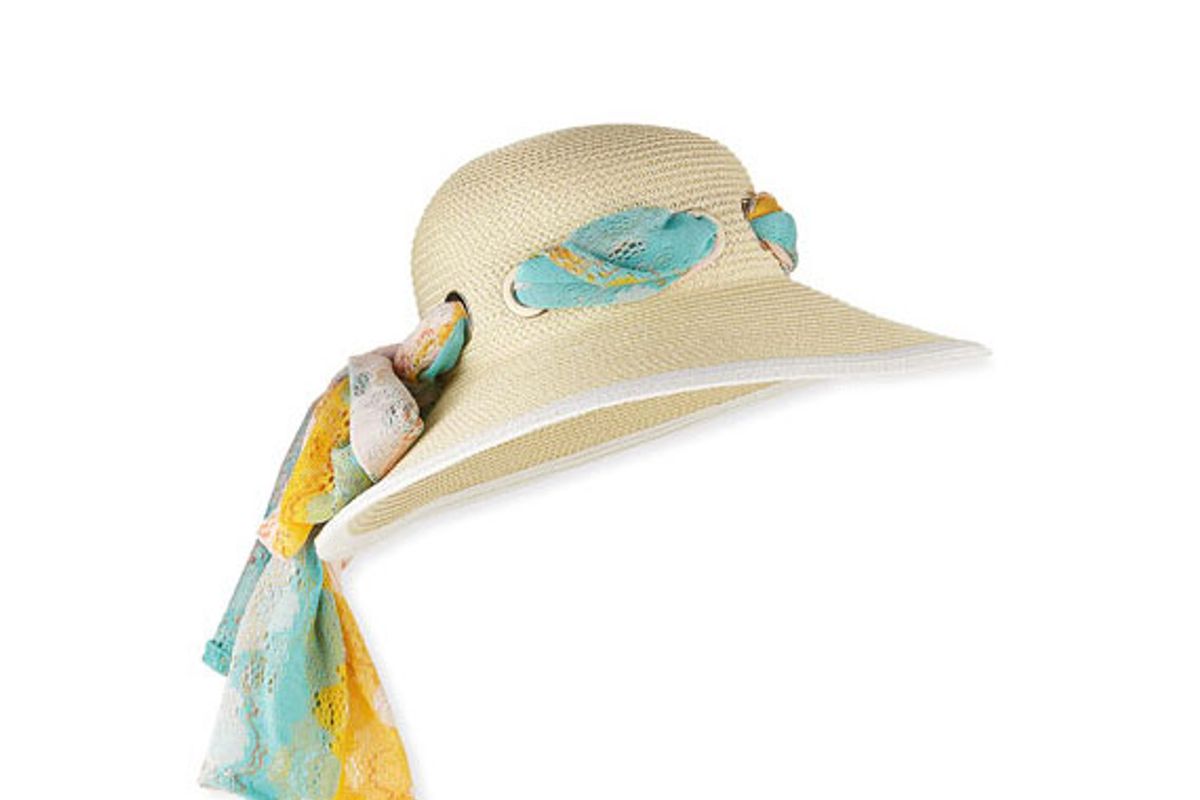 missoni sun hat with scarf detail