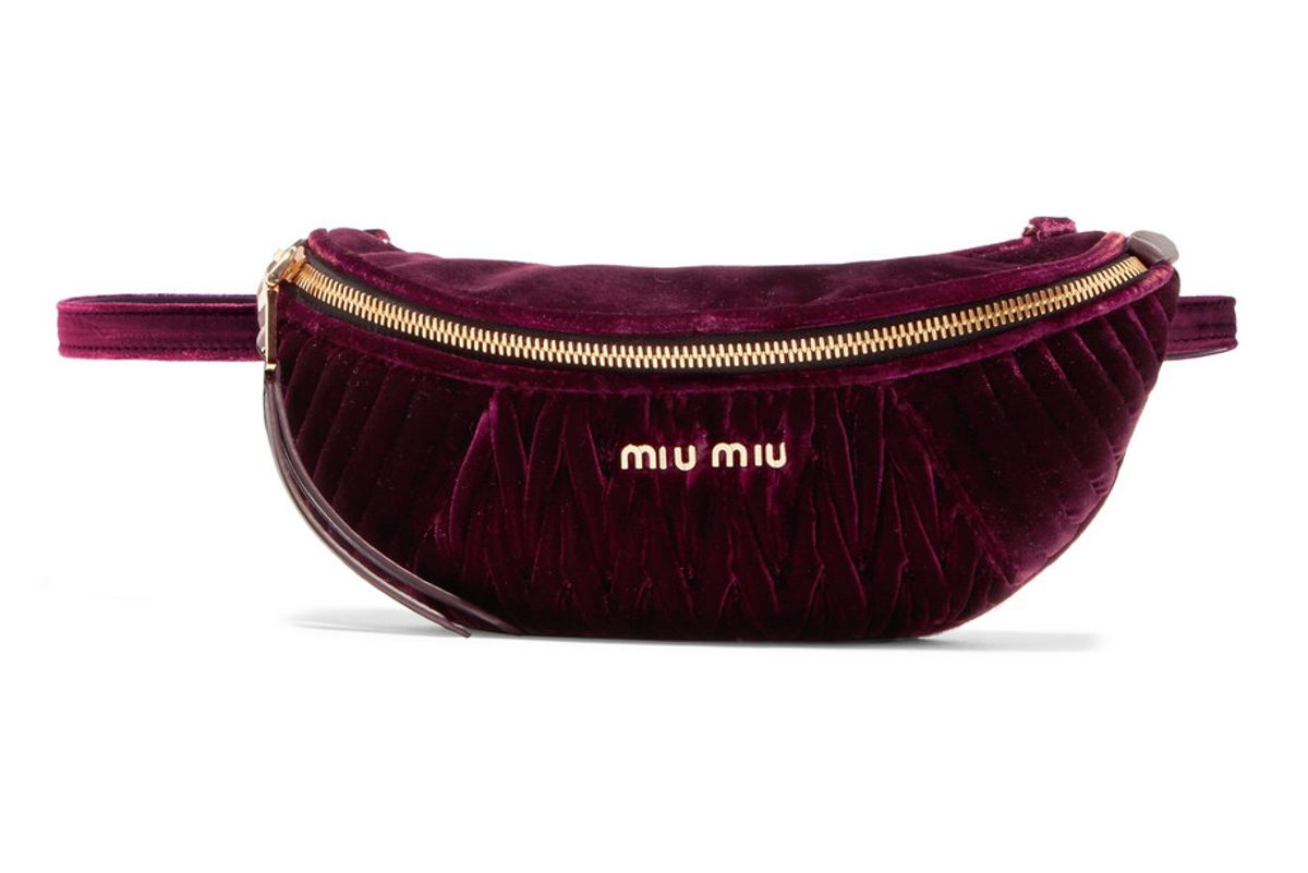 miu miu convertible matelasse velvet belt bag