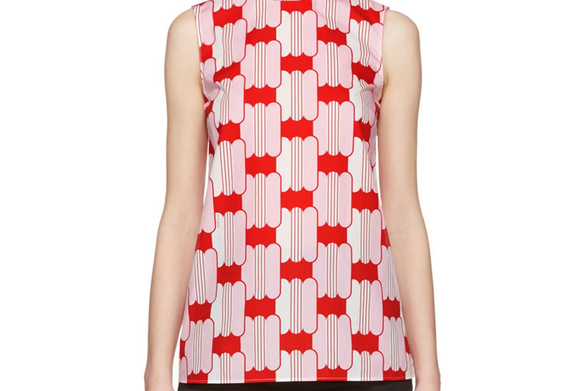 Red Poplin Candy Tank Top