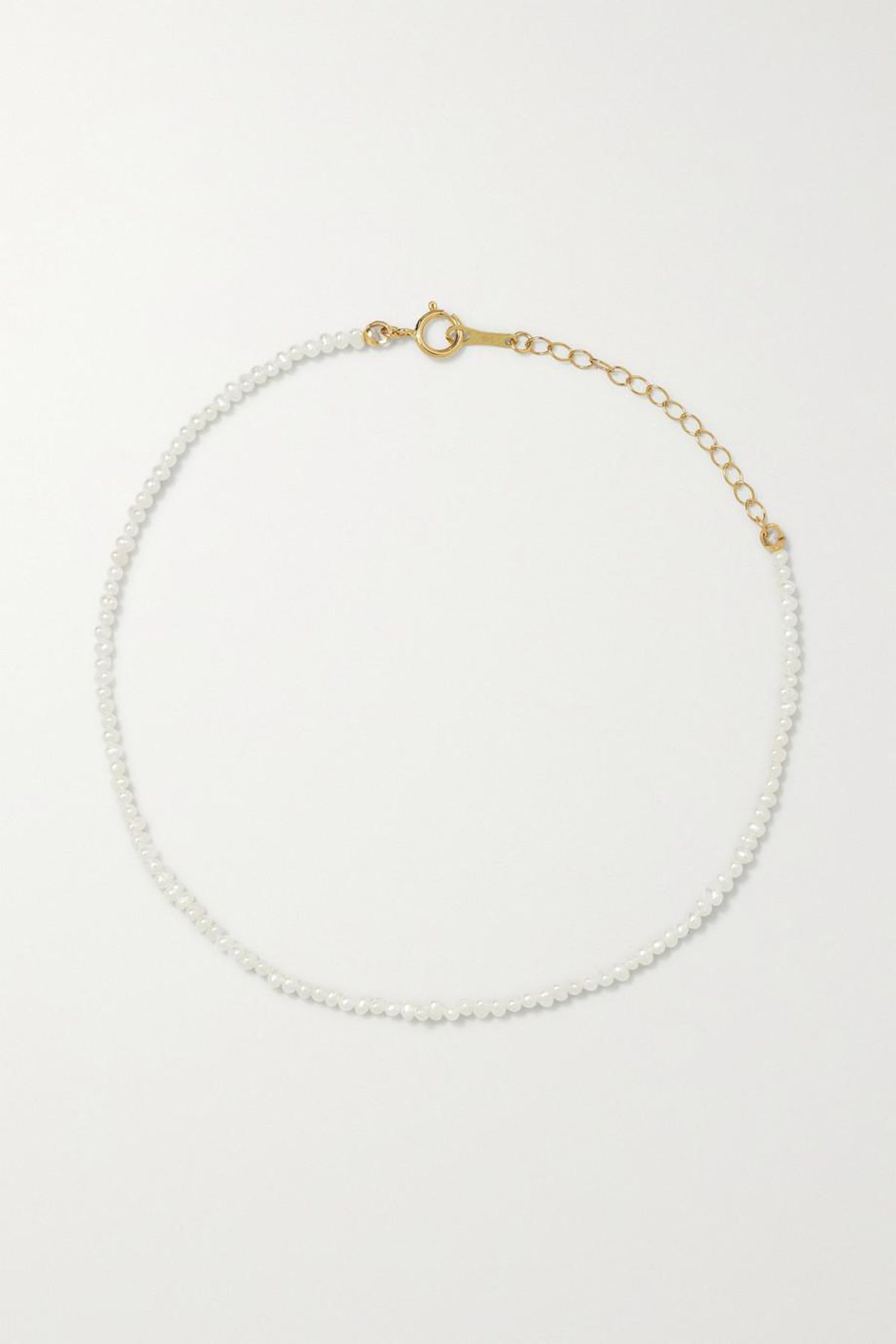 mizuki 14 karat gold pearl anklet