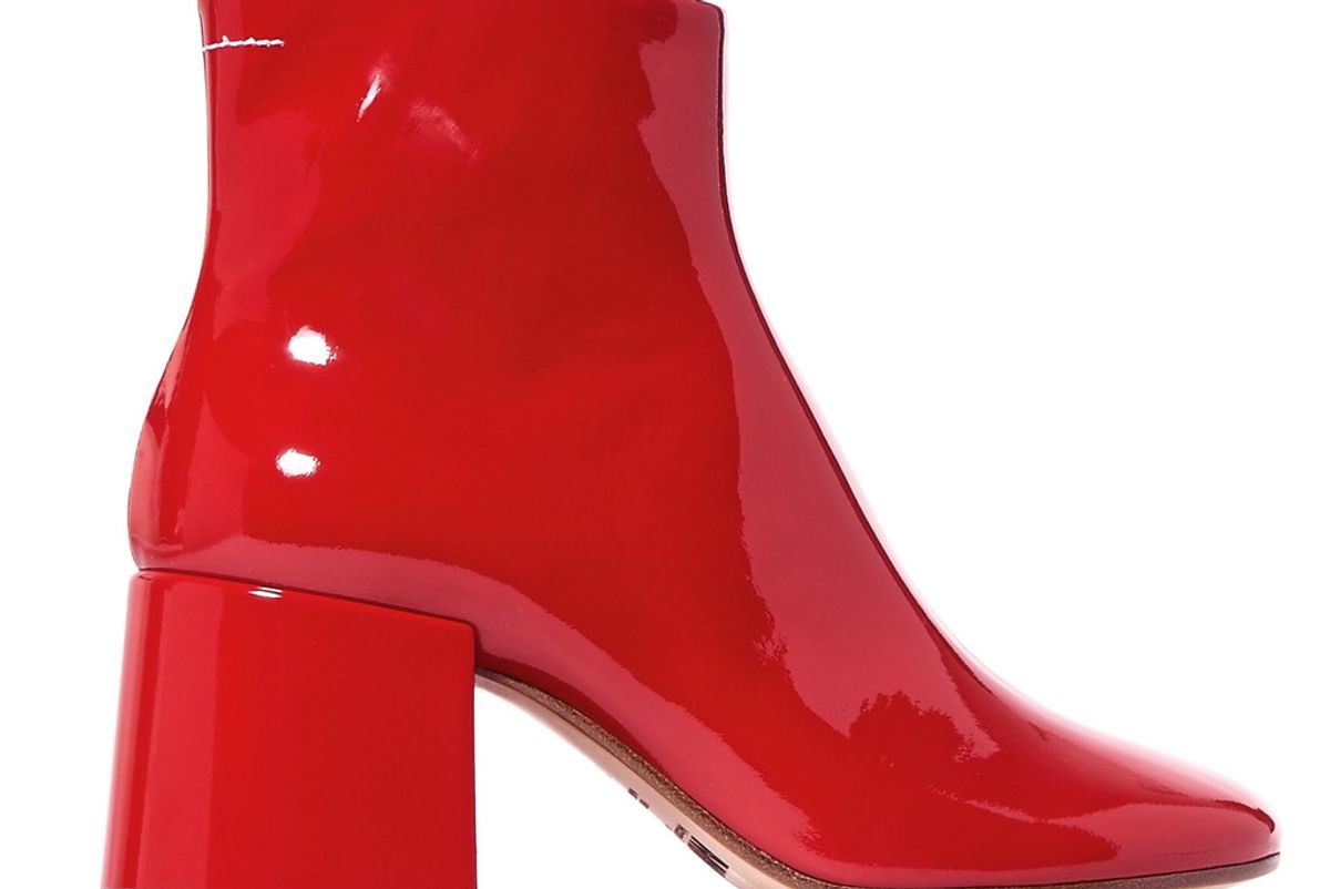 mm6 maison margiela patent leather ankle boots