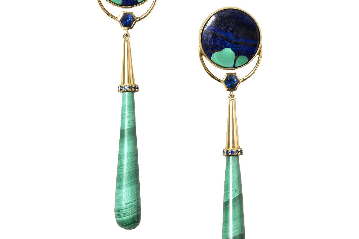 mociun gum drop azurite malachite earrings