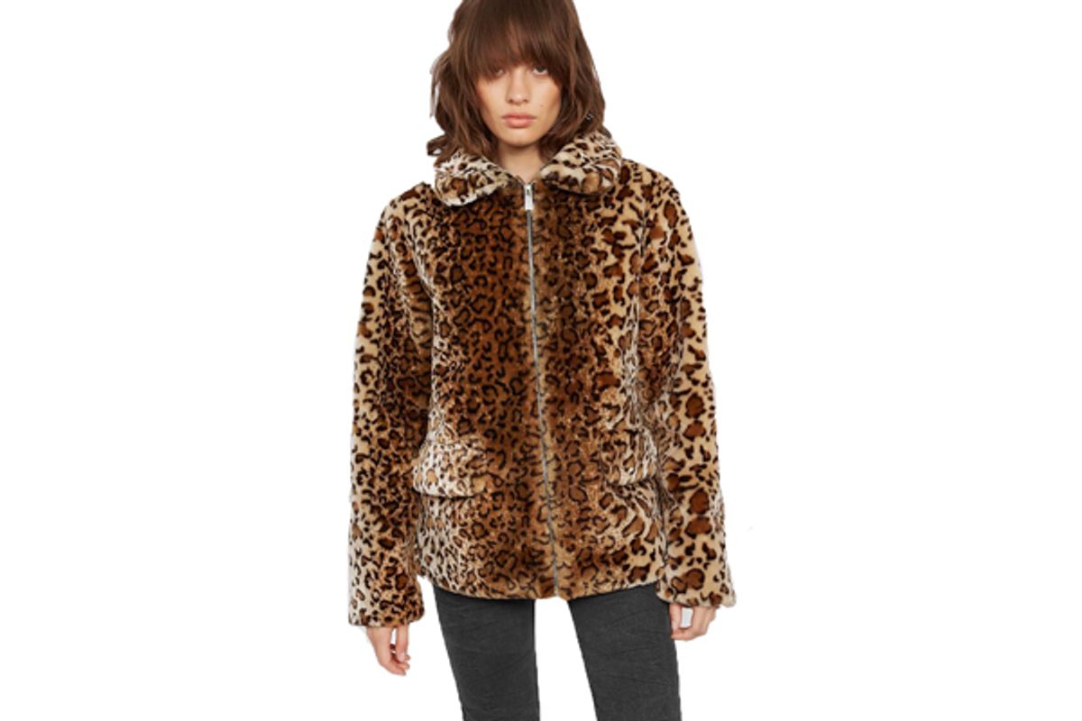 molly faux fur jacket leopard