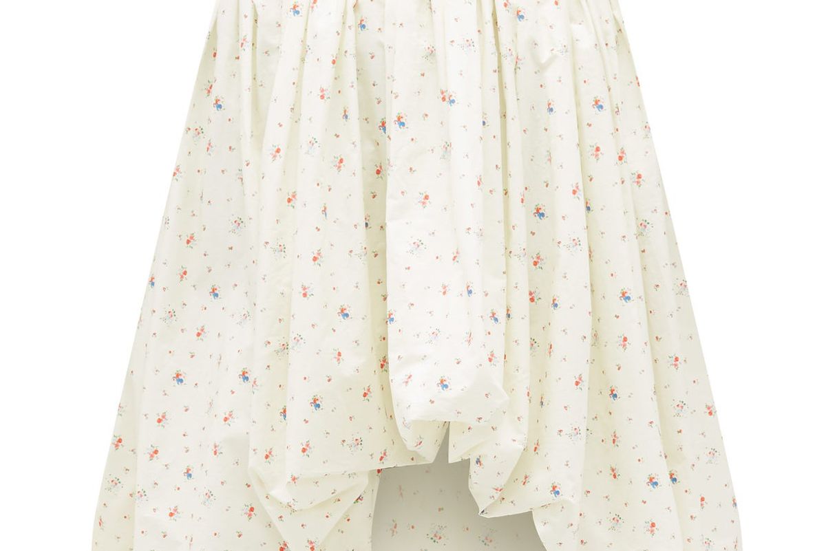 molly goddard britta floral print cotton poplin puffball skirt
