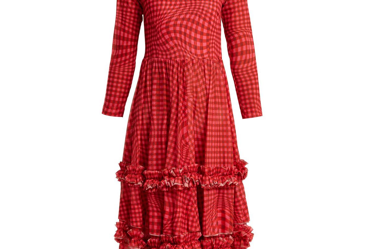 molly goddard pink gingham kelly dress