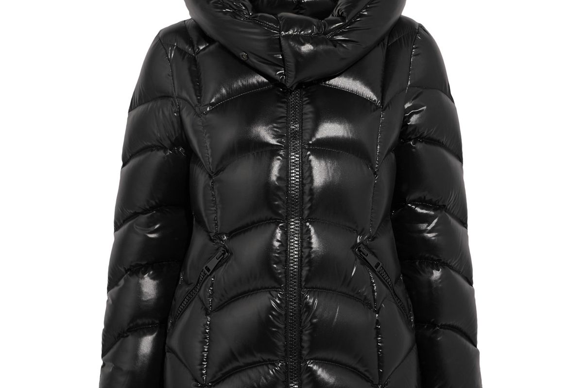 moncler akebia quilted patent shell down jacket