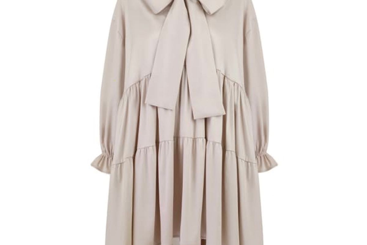 monica nera amanda pussybow short dress