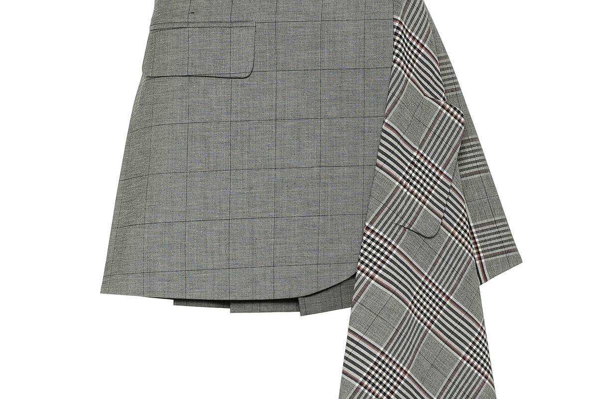 monse checked wool and cotton mini skirt