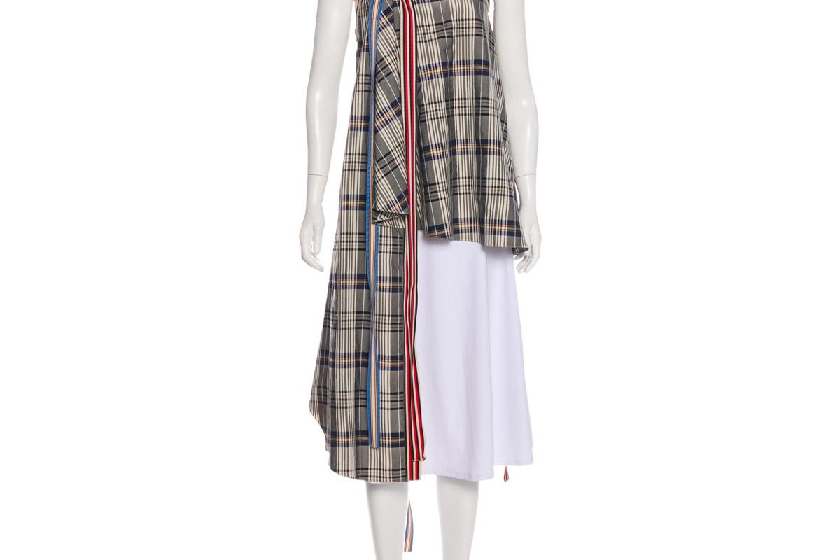 monse plaid print asymmetrical tunic