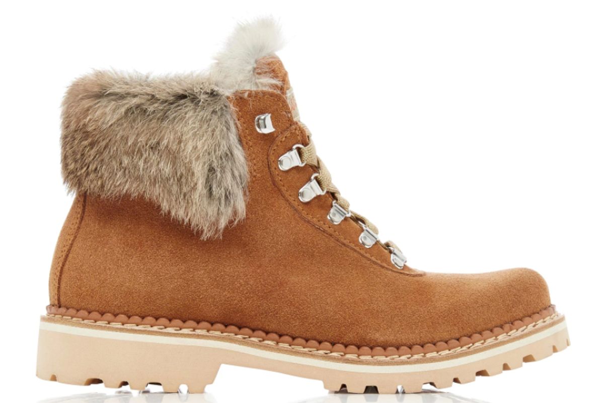 montelliana fur trimmed suede boots