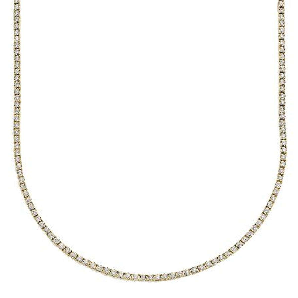 moon and meadow diamond tennis necklace in 14k yellow gold