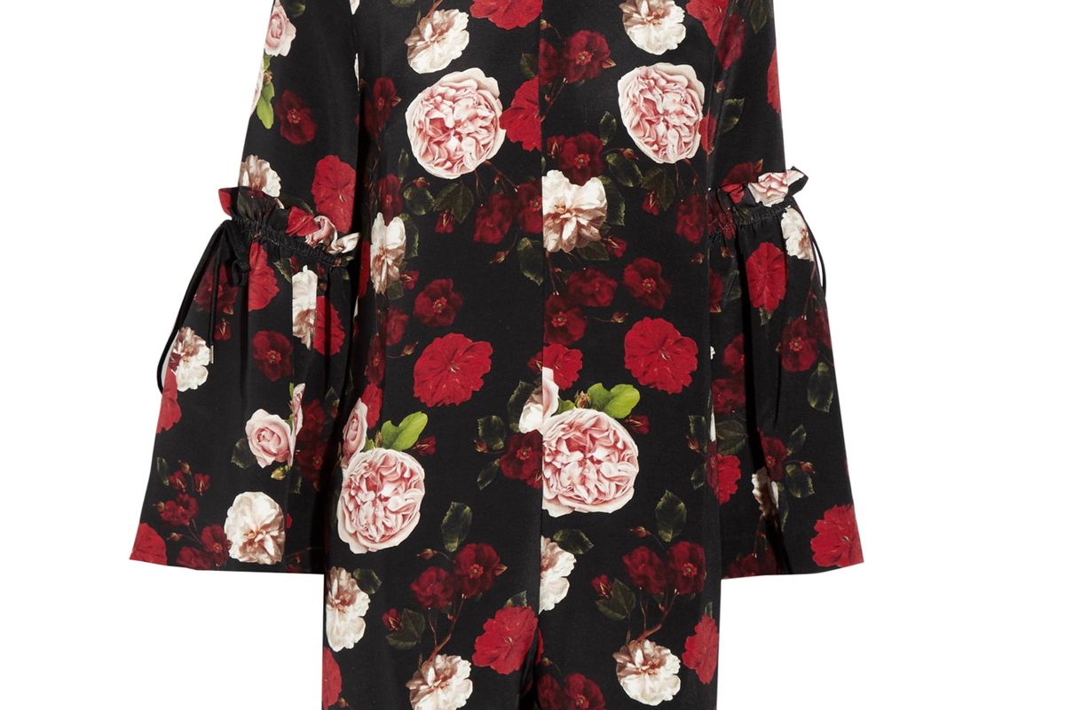 Curtis Floral-Print Silk Playsuit