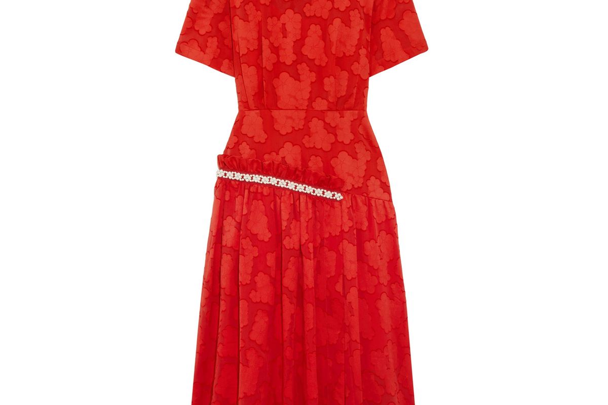 Twilla Embellished Burnout Cotton Midi Dress