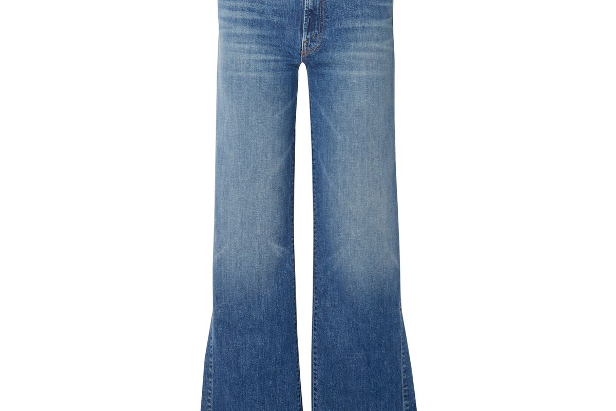 mother the hustler sidewinder high rise wide leg jeans