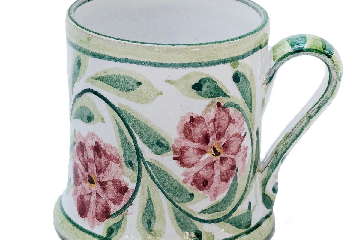 mrs alice hand painted rose mug