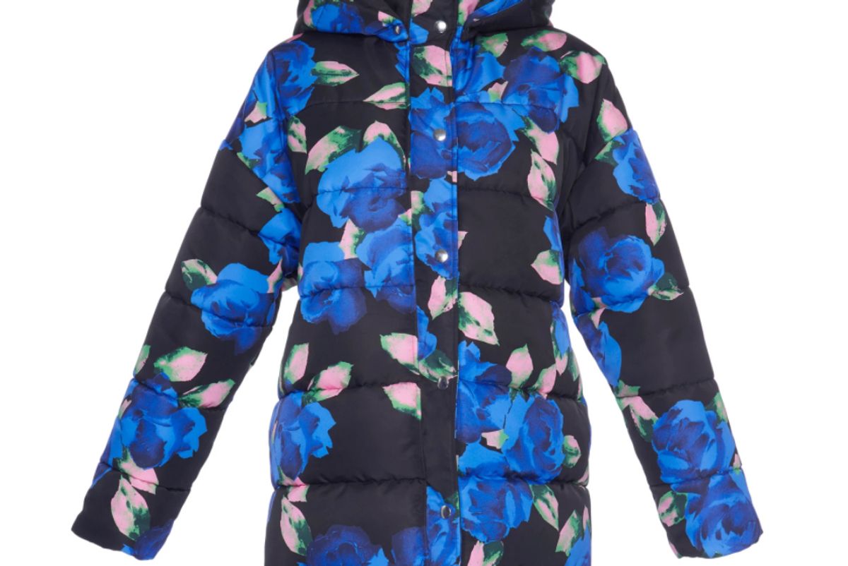 msgm floral floral puffer coat