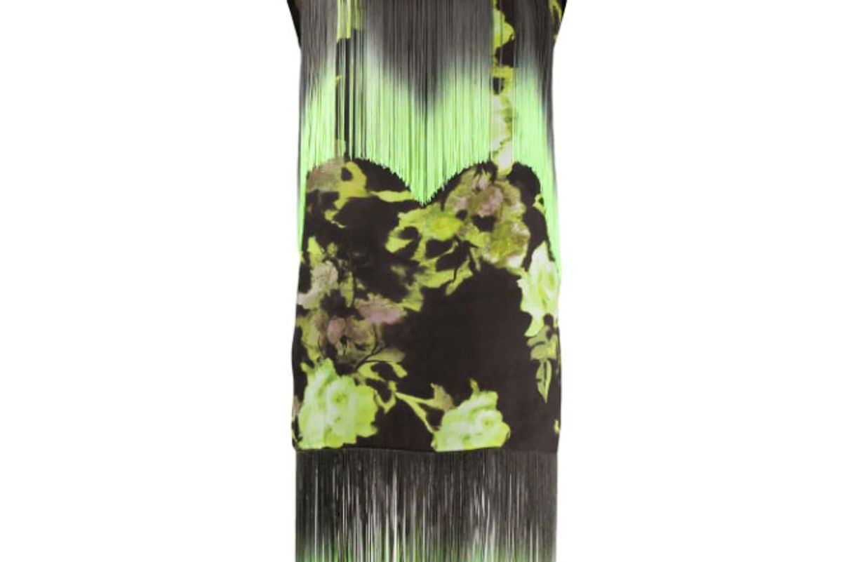 msgm floral print fringe dress