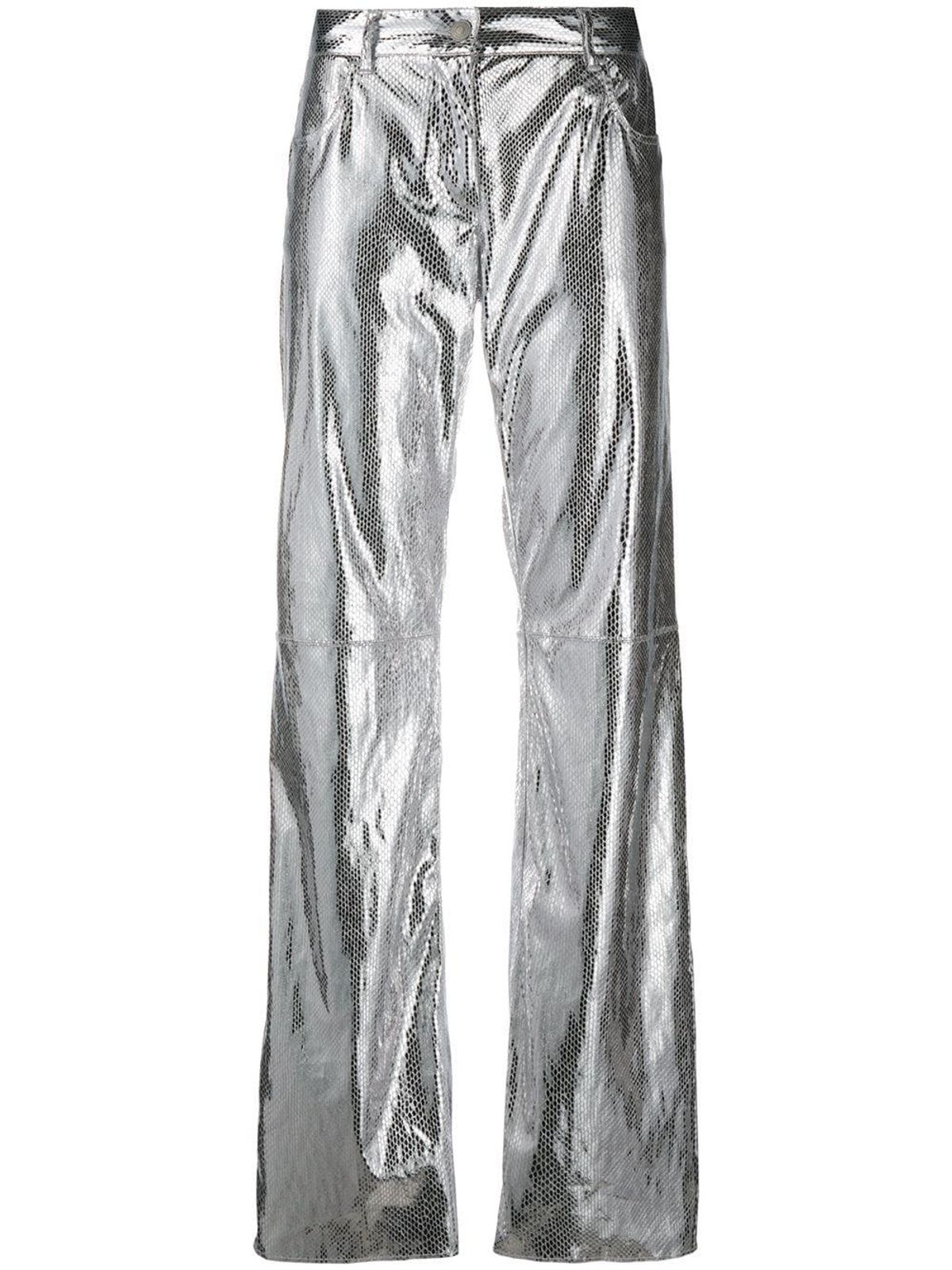 msgm metallic flared trousers