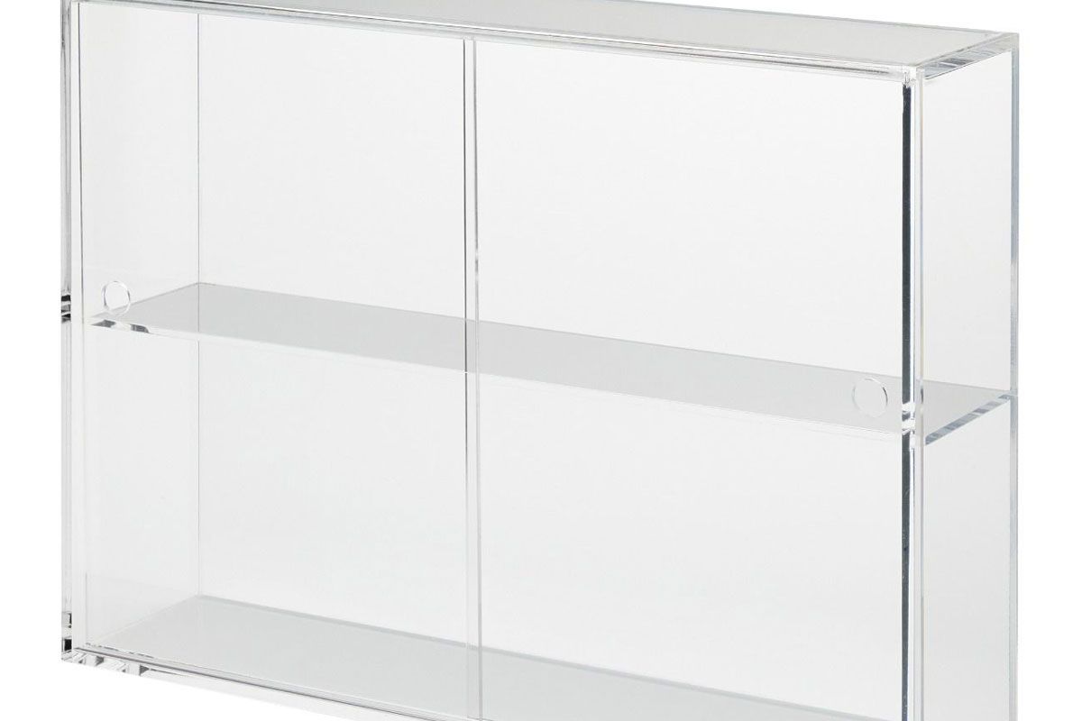 muji acrylic storage case with sliding doors