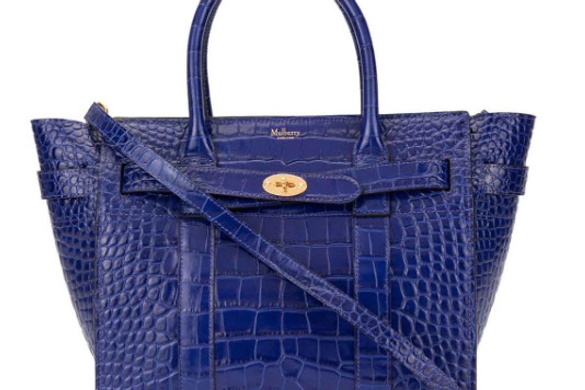 mulberry mini zipped bayswater croc print bag