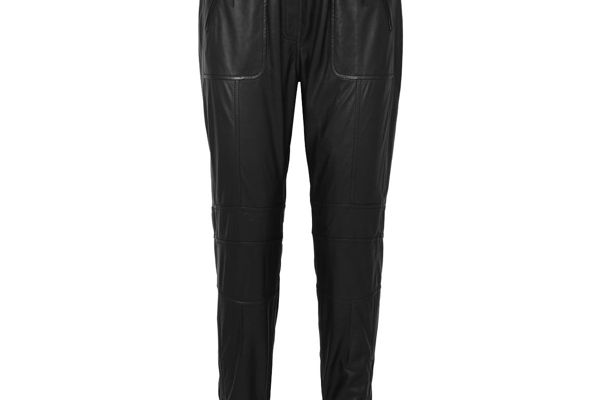 munthe tapered leather track pants