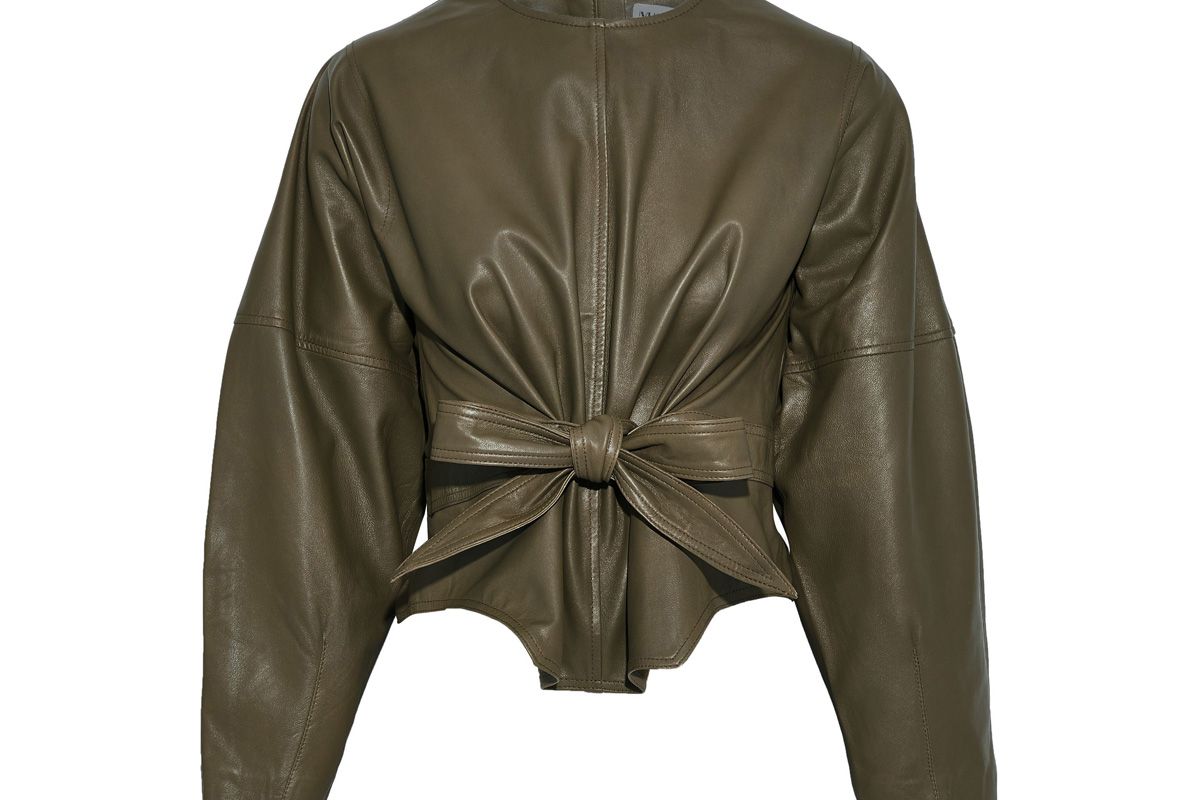 muuba harriet tie front leather top