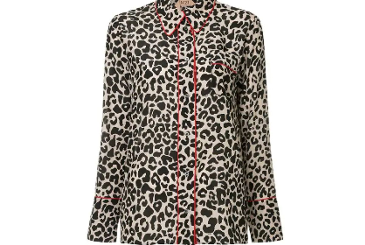 n21 leopard print pyjama shirt
