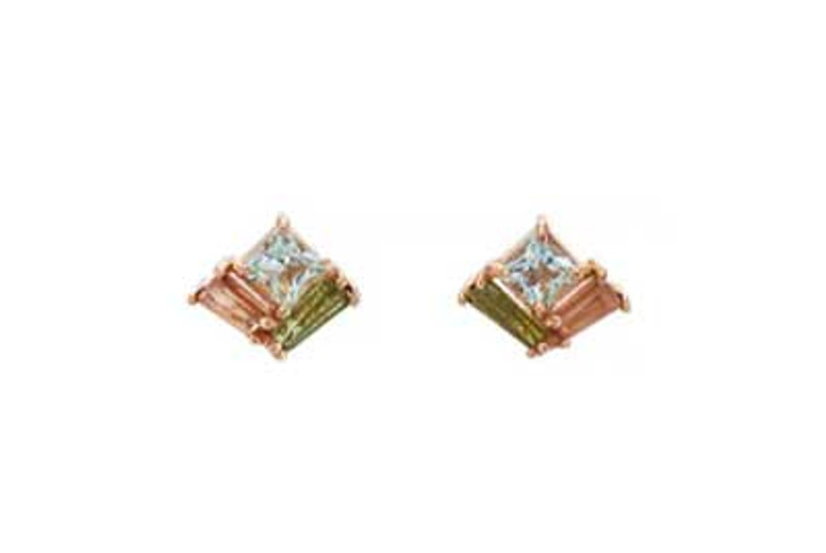 nak armstrong mosaic mixed gemstone stud earrings