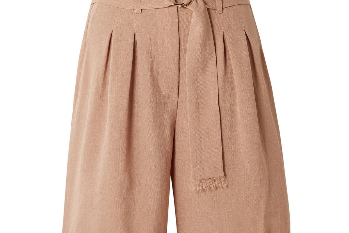 nanushka colorado belted woven shorts
